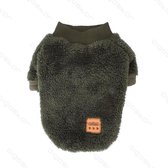 Single Layer Winter hondenjasje met Fleece L30Cm Army groen