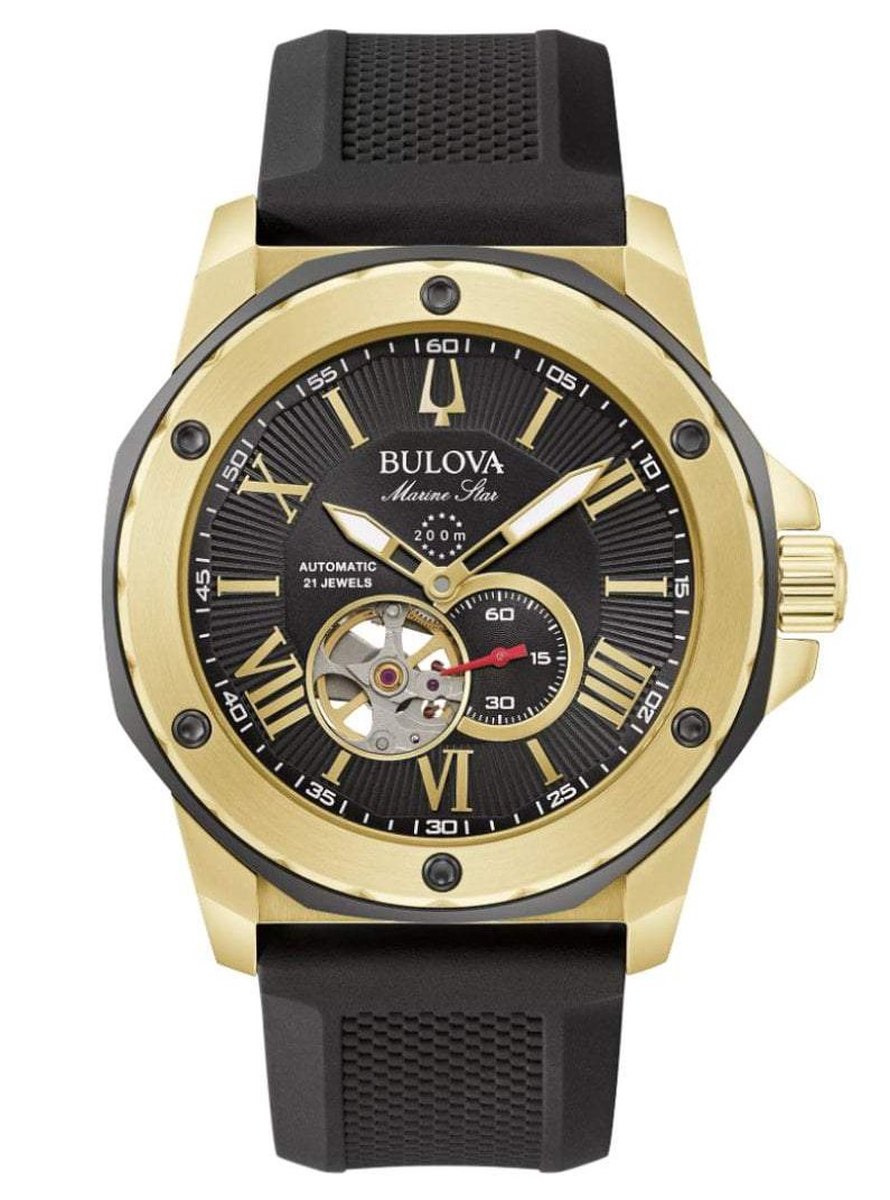 Bulova Marine Star 98A272 Horloge - Siliconen - Zwart - Ø 44 mm
