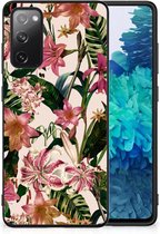 Leuk TPU Back Case Geschikt voor Samsung Galaxy S20 FE Telefoon Hoesje met Zwarte rand Bloemen