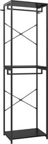 Decoways - Kledingkast 60x40x213 cm metaal en spaanplaat zwart