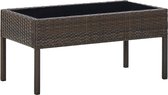 Decoways - Tuintafel 75x40x37 cm poly rattan bruin