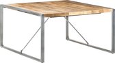 Decoways - Eettafel 140x140x75 cm ruw mangohout