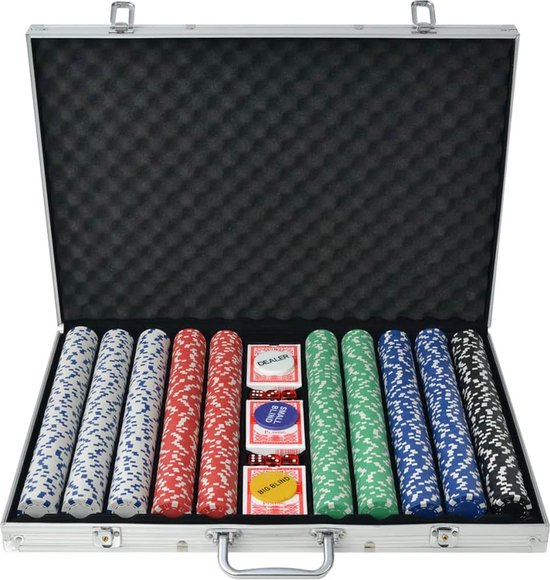 Afbeelding van het spel Decoways - Pokerset met 1000 chips aluminium
