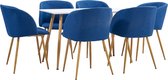 Decoways - 7-delige Eethoek stof blauw
