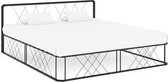 Decoways - Bedframe metaal zwart 180x200 cm