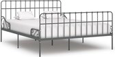 Decoways - Bedframe met lattenbodem metaal grijs 180x200 cm