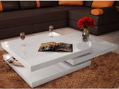 Decoways - Salontafel met 3 lagen hoogglans wit