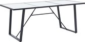 Decoways - Eettafel 180x90x75 cm gehard glas wit