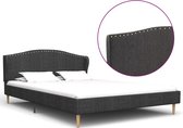 Decoways - Bedframe stof donkergrijs 200x120 cm