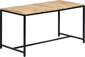 Decoways - Eettafel 140x70x75 cm massief ruw mangohout