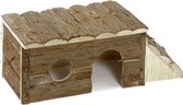 Flamingo knaagdierhuis bigfoot natuurlijk - hout - 54x23x20cm