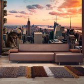 Papier peint photo - New York: Les gratte-ciel et le coucher du soleil