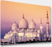 Akoestische panelen - Geluidsisolatie - Akoestische wandpanelen - Akoestisch schilderij AcousticBudget® - paneel met de Sheikh Zayed Mosque - design 184 - 70x50 - Wanddecoratie - w