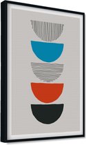 Akoestische panelen - Geluidsisolatie - Akoestische wandpanelen - Akoestisch schilderij AcousticPro® - paneel in moderne hipster stijl - Design 64 - Basic - 60X90 - Wit- Wanddecora