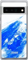 6F hoesje - geschikt voor Google Pixel 6 Pro -  Transparant TPU Case - Blue Brush Stroke #ffffff