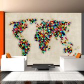 Papier peint photo - Carte du monde - un kaléidoscope de couleurs