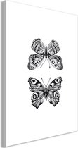 Schilderij - Two Butterflies (1 Part) Vertical.