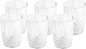 24x stuks herbruikbare kunststof drinkglazen/waterglazen 400 ml met kristaleffect