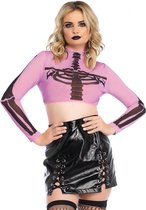 Skeleton mesh crop top