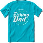 Fishing Dad - Vissen T-Shirt | Groen | Grappig Verjaardag Vis Hobby Cadeau Shirt | Dames - Heren - Unisex | Tshirt Hengelsport Kleding Kado - Blauw - XXL