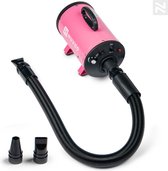 Nuvoo Professionele Hondenföhn / Waterblazer / Hondenborstel met 3 Opzetstukken - Verstelbare Vermogen tot 2200W - Warme / Koude Stand - Roze