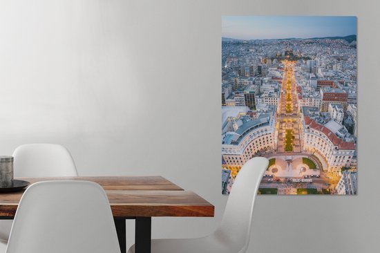 Tableau sur toile Place Aristote à Thessalonique vue du ciel - 60x80 cm - Décoration murale