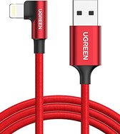 UGREEN USB Lightning-kabel 1M, 90 graden MFi-gecertificeerde USB-oplaadkabel Geschikt voor iPhone 13/ Mini/ 13 Pro/ 13 Pro Max, iPhone SE/12/12 Pro/11/ XR/ XS MAX, iPad Pro Air Min