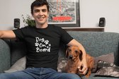 Dog On Board T-Shirt, Dog Owner Gifts, T-Shirts With Dog Paws, Unique Gift For Dog Lovers, Dog Paw T-Shirt, Unisex Soft Style T-Shirt, D001-058B, 3XL, Zwart