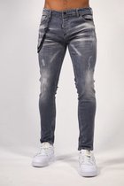 Heren Slim Fit Uniplay Jeans Albert Grey Size : 34/32