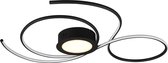 LED Plafondlamp - Plafondverlichting - Torna Jivino - 48W - Aanpasbare Kleur - Dimbaar - Rond - Mat Zwart - Aluminium