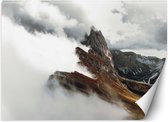 Trend24 - Behang - Bergen In Wolken - Behangpapier - Fotobehang Natuur - Behang Woonkamer - 450x315 cm - Incl. behanglijm