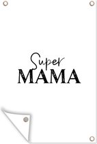 Décoration murale Super mama - Citations - Dictons - Maman - 120x180 cm - Poster jardin - Toile jardin - Poster extérieur - Déco naissance garçon - Déco naissance fille - Banderole
