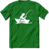 Vissen T-Shirt | Grappig Verjaardag Vis Hobby Cadeau Shirt | Dames - Heren - Unisex | Tshirt Hengelsport Kleding Kado - Donker Groen - L