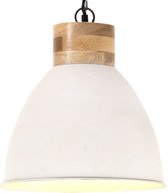 vidaXL Hanglamp industrieel E27 46 cm ijzer en massief hout wit