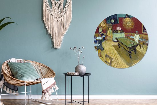 WallCircle - Cercle mural - Cercle mural - The Night Café - Peinture de Vincent van Gogh - Aluminium - Dibond - 90x90 cm - Intérieur et Extérieur