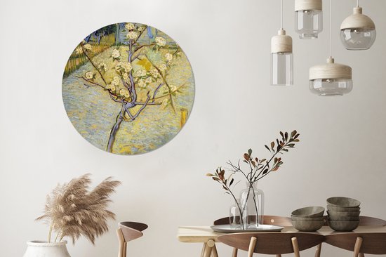 Cercle Mural - Cercle Mural Intérieur - Poirier en Fleurs - Peinture de Vincent van Gogh - ⌀ 90 cm - Décoration murale - Peintures Ronds
