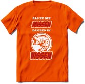 Als Ze Me Missen Dan Ben Ik Vissen T-Shirt | Rood | Grappig Verjaardag Vis Hobby Cadeau Shirt | Dames - Heren - Unisex | Tshirt Hengelsport Kleding Kado - Oranje - L