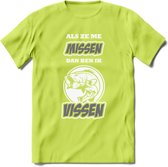 Als Ze Me Missen Dan Ben Ik Vissen T-Shirt | Grijs | Grappig Verjaardag Vis Hobby Cadeau Shirt | Dames - Heren - Unisex | Tshirt Hengelsport Kleding Kado - Groen - XL