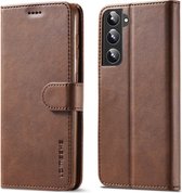 Luxe Book Case - Samsung Galaxy S22 Hoesje - Donkerbruin