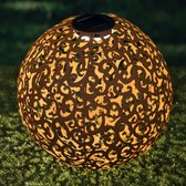 Haushalt Decoratieve Solar LED Bal, roest look - 28,5 cm
