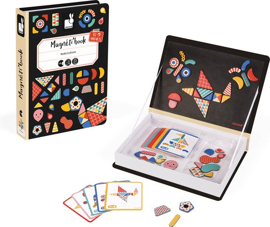 Janod Magnetibook - Moduloform - Magneetboek Speelset Inclusief 43 Magneten En 30 Voorbeeldkaarten - Geschikt vanaf 3 Jaar