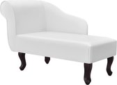 vidaXL Chaise longue kunstleer wit