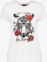 TwoDay dames T-shirt met tijgerkop - Wit - Maat L