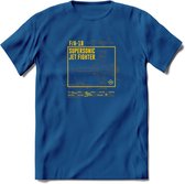 F-18 Vliegtuig T-Shirt | Unisex leger Kleding | Dames - Heren Straaljager shirt | Army F16 | Grappig bouwpakket Cadeau | - Donker Blauw - 3XL