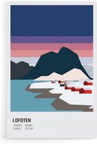 Walljar - Lofoten Norway Dawn - Muurdecoratie - Poster