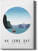 Walljar - Ha Long Bay Vietnam III - Muurdecoratie - Canvas schilderij