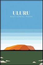 Walljar - Uluru Australia II - Muurdecoratie - Poster met lijst