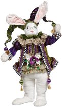 Mark Roberts Easter - Paashaas 'party time' - decoratiebeeld - groen paars wit zwart - 77cm - Collector's item