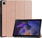 Samsung Galaxy Tab A8 10.5 2021: Hoes Tri-Fold Book Hoes voor Samsung Galaxy Tab A8 10.5 2021 Roze Goud