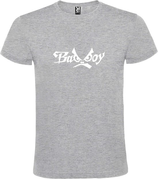 Grijs  T shirt met  "Bad Boys" print Wit size S